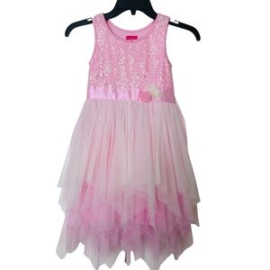 Pinky Elegant Pink Sequin Tulle Dress size 6